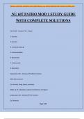 NU 607 PATHO MOD 1 STUDY GUIDE WITH COMPLETE SOLUTIONS