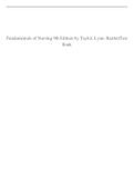 Fundamentals of Nursing 9th Edition Test Bank by Taylor, Lynn, Bartlett  covering  all chapters 1-46 with justified answers