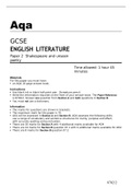 Aqa GCSE English Literature 8702/2 Paper 2 Shakespeare and unseen poetry Question Paper June2022 Official.