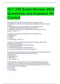 HLT 230 Exam Review 2024 Questions and Answers All Correct 