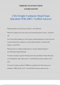 CSX Freight Conductor Final Exam Questions With 100% Verified Answers