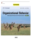  Test Bank for Organizational Behavior Managing People and Organizations, 14Ed., Ricky Griffin & Jean M. Phillips. ALL Chapters included Updated & Latest