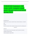 VERIFIED Summary SIE exam caril: complete study guide Qbank answered latest spring 2023.