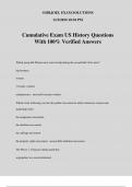 Cumulative Exam US History Questions With 100% Verified Answers