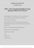 D072 - Unit 5: Emotional Intelligence Exam Questions With Correct Answers