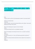 ATI TEAS 7 ENGLISH-2023 100% CORRECT 