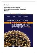 Test Bank: Introduction To Business Information Systems 2nd Canadian Edition  By James Norrie, Mark W. Huber, Craig A. Piercy||ALL CHAPTERS