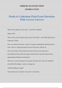 Death of a Salesman Final Exam Questions With Correct Answers