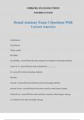 Dental Anatomy Exam 1 Questions With Correct Answers