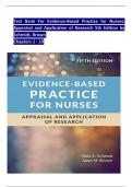 Evidence-Based Practice for Nurses: Appraisal and Application of Research, 5th Edition TEST BANK by Schmidt, Brown, Verified Chapters 1 - 19, Complete Newest Version