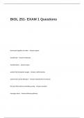 BIOL 251- EXAM 1 Questions with Correct Answers