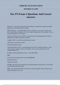 Nur 272 Exam 1 Questions And Correct Answers