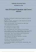 Nurs 272 Exam #2 Questions And Correct Answers