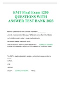 EMT Final Exam 1250 QUESTIONS WITH ANSWER TEST BANK 2023