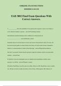 EAB 3002 Final Exam Questions With Correct Answers.