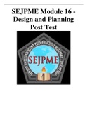 SEJPME Module 16 - Design and Planning Post Test