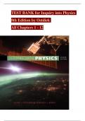 TEST BANK For Inquiry into Physics 8th Edition by Ostdiek, Verified Chapters 1 - 12, Complete Newest Version