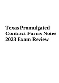 Texas Promulgated Contract Forms Notes 2023 Exam Review