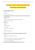 ATI TEAS 7 MATH EXAM QUESTIONS AND SOLUTION (100 QUESTIONS