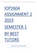 IOP2604 ASSIGNMENT 2 SEMESTER 1 SOLUTIONS