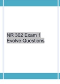 NR 302 Exam 1 Evolve Questions And Answrs Graded A
