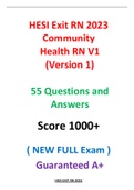 HESI RN Exit Exam | Latest 2023 -  2024 | Community Health RN Exit Exam V1 (Version 1) 55 Questions and Answers ( NEW FULL Exam ) Guaranteed A+