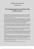 ELL Supplemental Exam Questions With Verified Answers