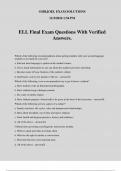 ELL Final Exam Questions With Verified Answers.