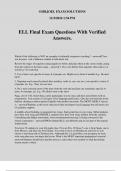 ELL Final Exam Questions With Verified Answers.