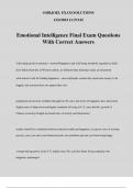 Emotional Intelligence Final Exam Questions With Correct Answers