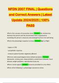 NFDN 2007 FINAL | Questions and Correct Answers | Latest Update 2024/2025 | 100% PASS