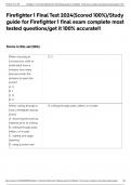 Firefighter 1 Final Test 2024(Scored 100%)/Study guide for Firefighter 1 final exam complete most tested questions/get it 100% accurate!!