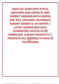 OSHA 510  EXAM WITH ACTUAL  QUESTIONS AND COMPLETE 100% CORRECT ANSWERS WITH VERIFIED AND WELL EXPLAINED  RATIONALES   ALREADY GRADED A+ BY EXPERTS  | LATEST VERSION 2024 WITH GUARANTEED SUCCESS AFTER DOWNLOAD  ALREADY PASSED!!!!!!! ( PROVEN ITS ALL YOU N