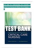 TEST BANK For Understanding the Essentials of Critical Care Nursing, 3rd Edition by Perrin, Verified Chapters 1 - 19, Complete Newest Version