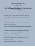 EES 002 Exam One: Practice Questions And Correct Answers