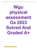 Wgu physical assessment Oa 2023 Solved And Graded A+