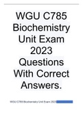 WGU C785 OA Biochemistry Complete Solution Package (latest update 2023) 