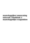 maatschappijleer samenvatting toetsweek 1 Hoofdstuk 1: maatschappelijke vraagstukken