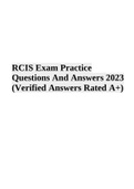 RCIS Exam Practice Questions And Answers 2023 (Verified Answers Rated A+)and RCIS Practice Test With Correct Answers 2023 Complete.