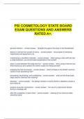  PSI COSMETOLOGY STATE BOARD EXAM QUESTIONS AND ANSWERS RATED A+.