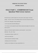 EXAC PART 1 - COMBINED SET Exam Questions With Correct Answers