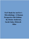 TEST BANK FOR PRESCOTT’S MICROBIOLOGY 12th EDITION BY JOANNE WILLEY COMPLETE ALL CHAPTERS UPDATED 2023/2024  2 Exam (elaborations) TesT Bank for nesTer’s Microbiology: A Human Perspective 9th Edition By Denise Anderson, Sarah Salm, Deborah Allen  3 Exam (