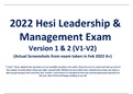 2022 Hesi Leadership & Management Exam Version 1 & 2 (V1-V2)