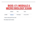 BIOD 171 MODULE 6 MICRO BIOLOGY EXAM QUESTIONS AND ANSWERS COMPLETE GUIDE SOLUTION ,