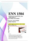 ENN1504 Assignment 3 PORTFOLIO (DOMPLETE ANSWERS) Semester 2 2024 - DUE 18 October 2024