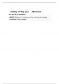 OCR MERGED QUESTION PAPER AND MARK SCHEME GCSE (9–1) BusinessJ204/01 Business 1: business activity, marketing and people FOR MAY 2024 