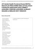 ATI Mental Health Proctored Exam/MENTAL HEALTH ATI PROCTORED 2024 ACTUAL EXAM COMPLETE QUESTIONS AND CORRECT ANSWERS (VERIFIED ANSWERS) |ALREADY GRADED A+||BRAND NEW VERSION!!