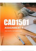 CAD1501 ASSIGNMENT 4 (COMPLETE ANSWERS) 2024 - DUE DATE OCTOBER 2024 .CAD1501 Child And Adolescent Development (CAD1501)