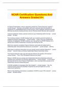 NCAR Certification Questions And Answers Graded A+.