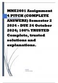 MNE2601 Assignment 4 PITCH (COMPLETE ANSWERS) Semester 2 2024